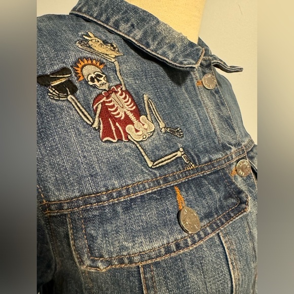 Zadig & Voltaire - RARE Kioky Tattoo embroidered denim jean jacket - Picture 3 of 16